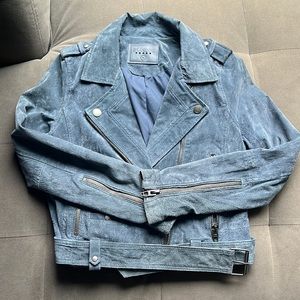 Motorcycle suede leather jacket